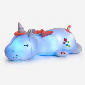 Luminária Noturna de Pelúcia Arco-Íris LED Brinquedo Aconchegante para Dormir