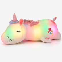 Luminária Noturna de Pelúcia Arco-Íris LED Brinquedo Aconchegante para Dormir