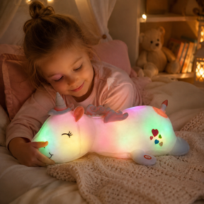 Luminária Noturna de Pelúcia Arco-Íris LED Brinquedo Aconchegante para Dormir