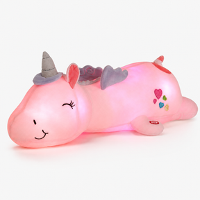 Luminária Noturna de Pelúcia Arco-Íris LED Brinquedo Aconchegante para Dormir