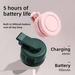 Ventilador Portátil Mini Clipe Pescoço Ventilador Dobrável Ajustável