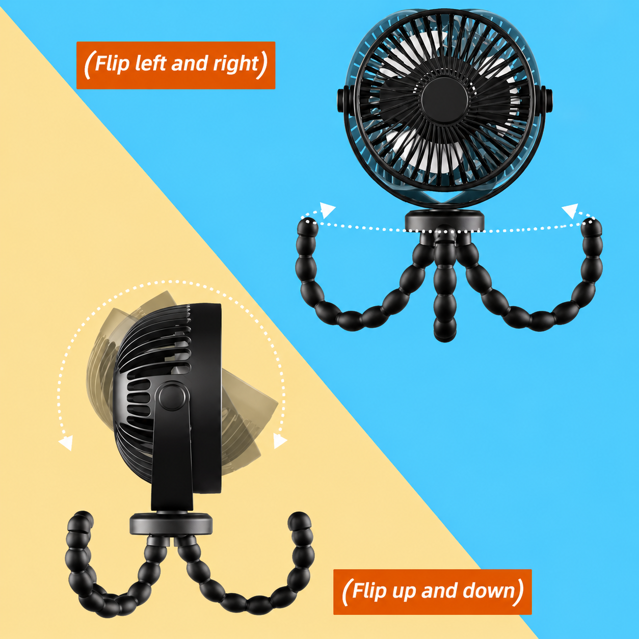 Ventilador Portátil Recarregável de Clipe USB para Mesa