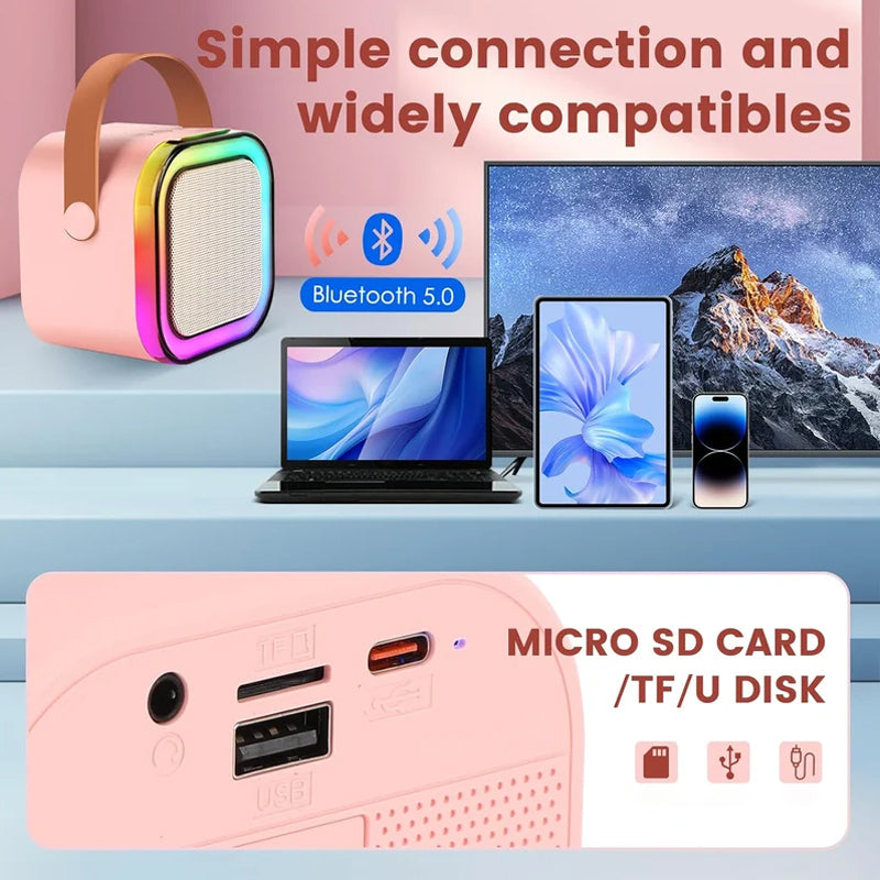 Mini Karaokê com Microfone Sem Fio