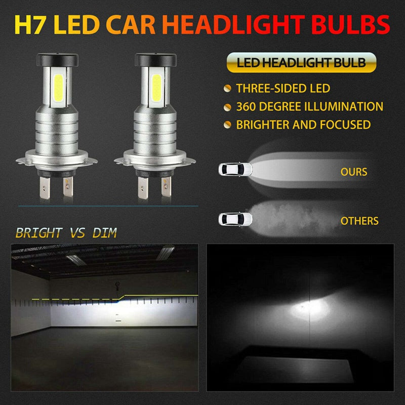 Kit com 4 Lâmpadas de Farol LED H7