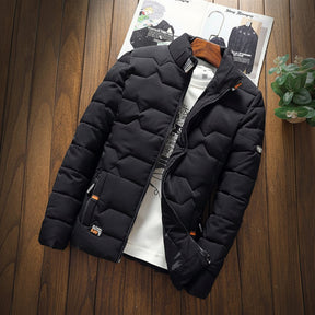 Jaqueta Masculina Acolchoada com Bolso de Zíper para Uso Casual