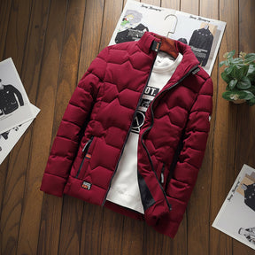 Jaqueta Masculina Acolchoada com Bolso de Zíper para Uso Casual