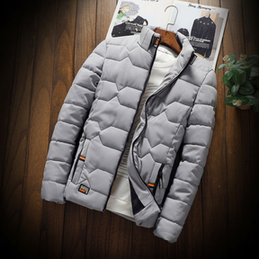Jaqueta Masculina Acolchoada com Bolso de Zíper para Uso Casual