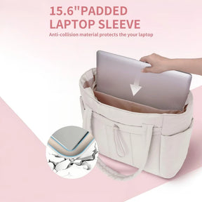 Womens Tote Bag Quilted Puffer Laptop Sleeve Travel Organizer