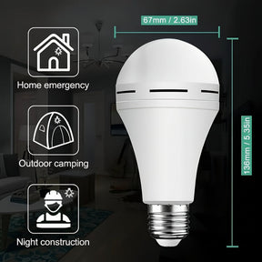 LED Light Bulb Rechargeable Emergency White Power Lighting