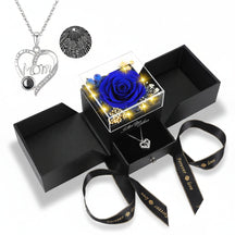 Rose Gift Box Preserved Eternal Flower LED Light Love Necklace