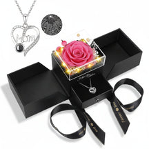 Rose Gift Box Preserved Eternal Flower LED Light Love Necklace