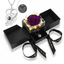 Rose Gift Box Preserved Eternal Flower LED Light Love Necklace