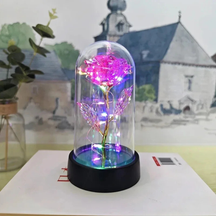 Luminária de Mesa LED Cúpula de Vidro Rosa Luz Decorativa Romântica