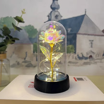 Luminária de Mesa LED Cúpula de Vidro Rosa Luz Decorativa Romântica
