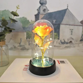 Luminária de Mesa LED Cúpula de Vidro Rosa Luz Decorativa Romântica
