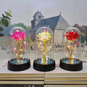 Luminária de Mesa LED Cúpula de Vidro Rosa Luz Decorativa Romântica