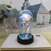 Luminária de Mesa LED Cúpula de Vidro Rosa Luz Decorativa Romântica