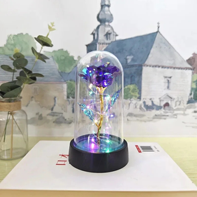 Luminária de Mesa LED Cúpula de Vidro Rosa Luz Decorativa Romântica