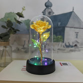 Table Lamp LED Rose Glass Dome Romantic Decorative Light