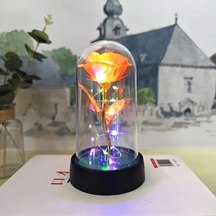 Luminária de Mesa LED Cúpula de Vidro Rosa Luz Decorativa Romântica
