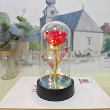 Luminária de Mesa LED Cúpula de Vidro Rosa Luz Decorativa Romântica