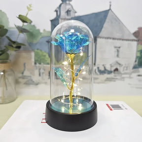Luminária de Mesa LED Cúpula de Vidro Rosa Luz Decorativa Romântica
