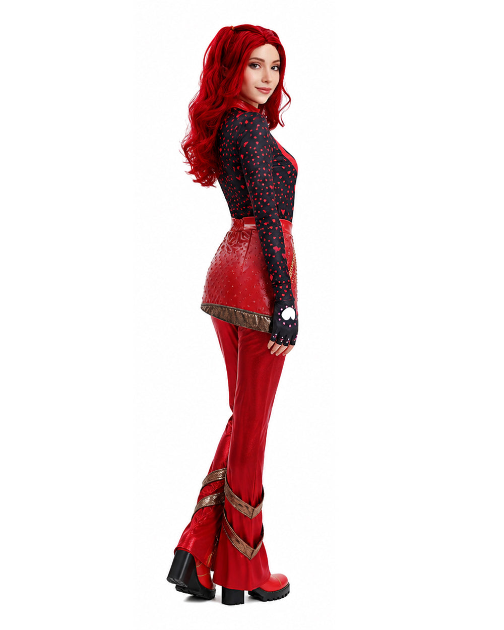 Conjunto de Fantasia de Princesa de 5 Peças com Tema de Coração Vermelho