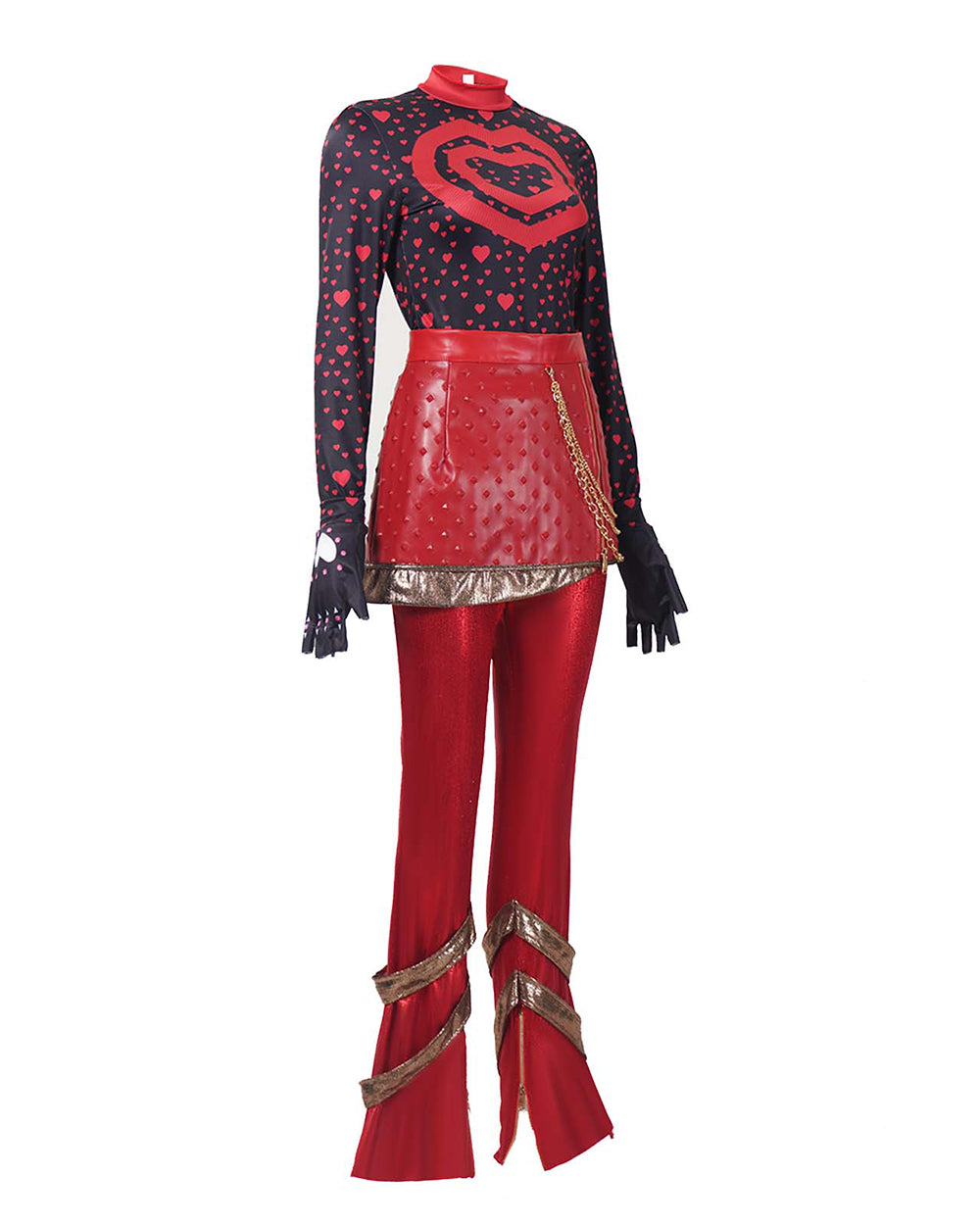 Conjunto de Fantasia de Princesa de 5 Peças com Tema de Coração Vermelho