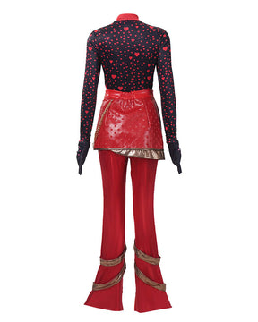 Conjunto de Fantasia de Princesa de 5 Peças com Tema de Coração Vermelho