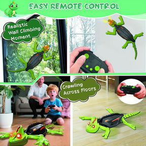 Kids Toy Lizard Remote Control Wall Climbing Robot LED Gecko