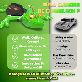 Kids Toy Lizard Remote Control Wall Climbing Robot LED Gecko