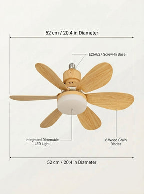 Ventilador de teto com luminária tipo soquete