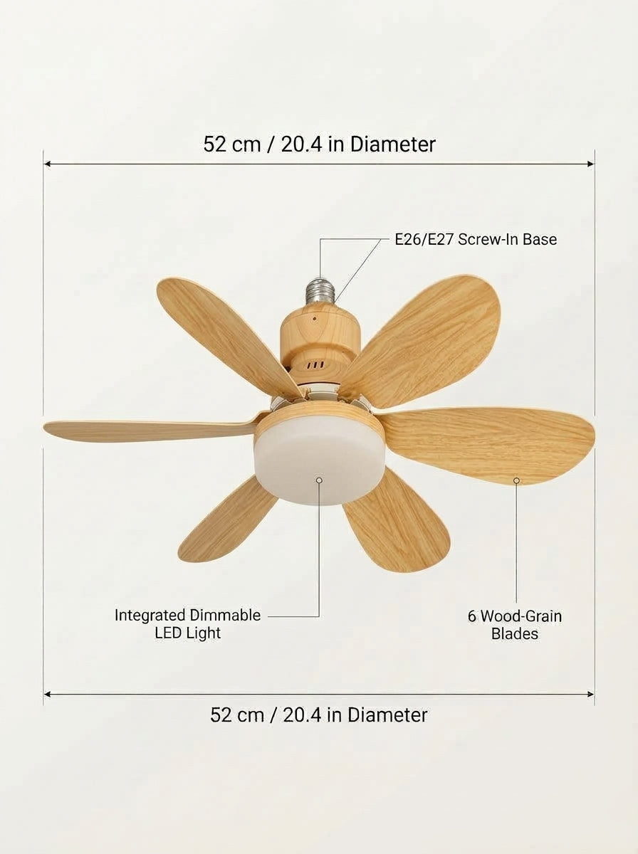 Ventilador de teto com luminária tipo soquete
