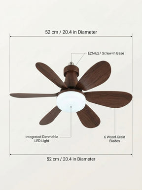 Ventilador de teto com luminária tipo soquete