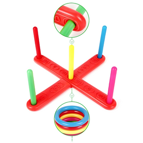 Jogo de Argolas ao Ar Livre Conjunto Portátil para Festas em Família