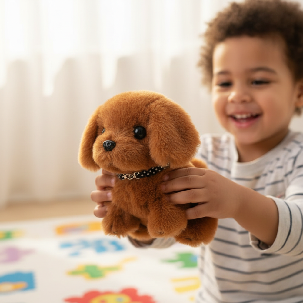 Robot Dog Toy Interactive Plush Puppy Motion Barking Figure