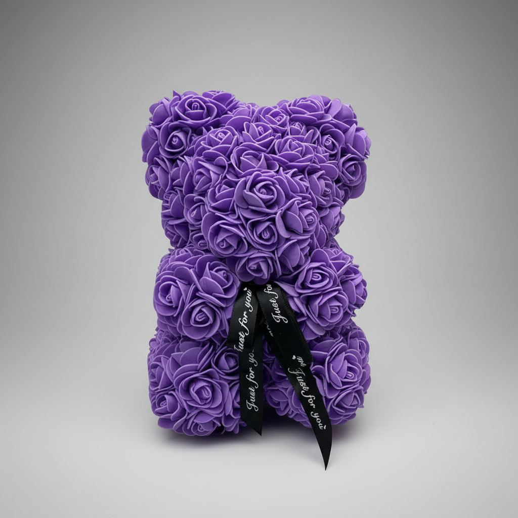 Urso de Rosas Presente de Dia das Mães Decoração de Urso de Flores Artificiais