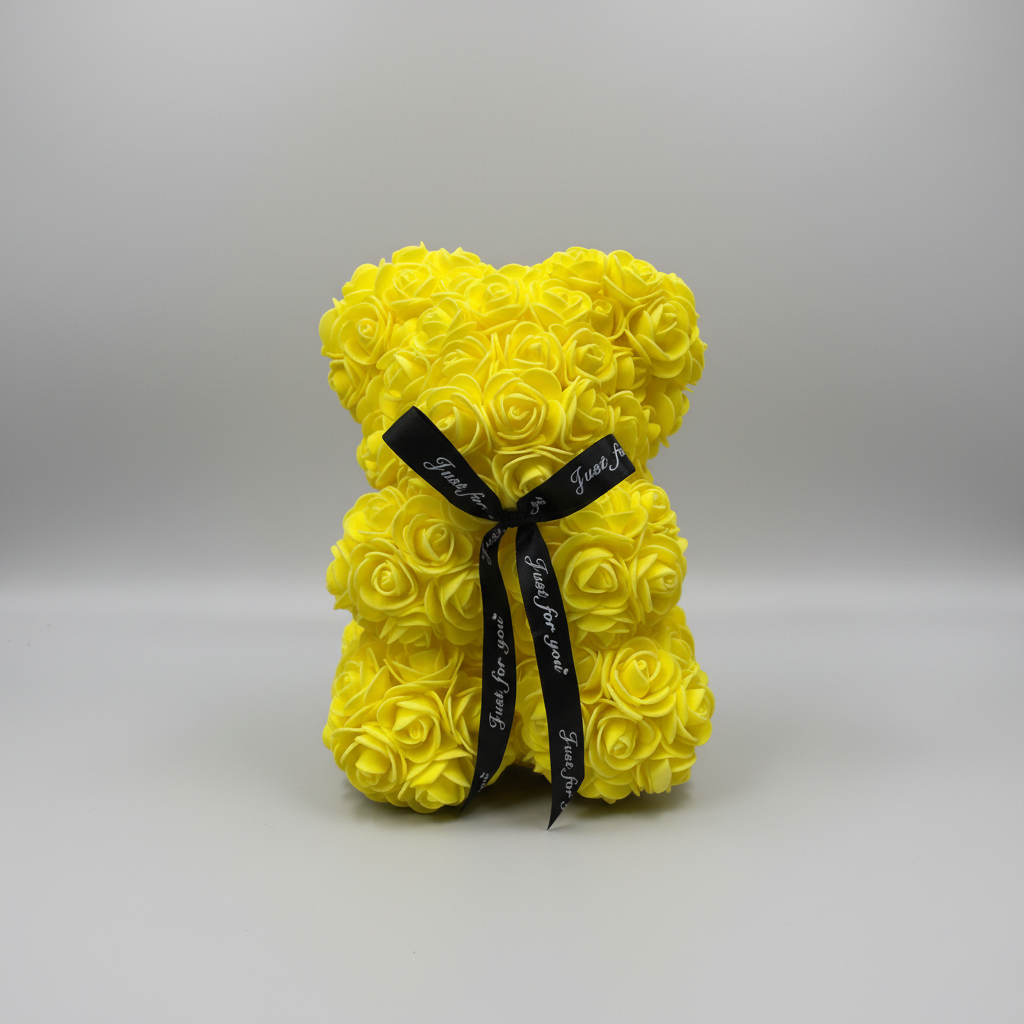 Urso de Rosas Presente de Dia das Mães Decoração de Urso de Flores Artificiais