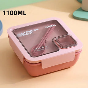 Lancheira BentoGo | Bento Portátil à Prova de Vazamentos com Talheres – Pode ir ao Micro-ondas e Lava-louças