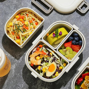 Marmita Bento Portátil – Design Antivazamento com 3 Compartimentos