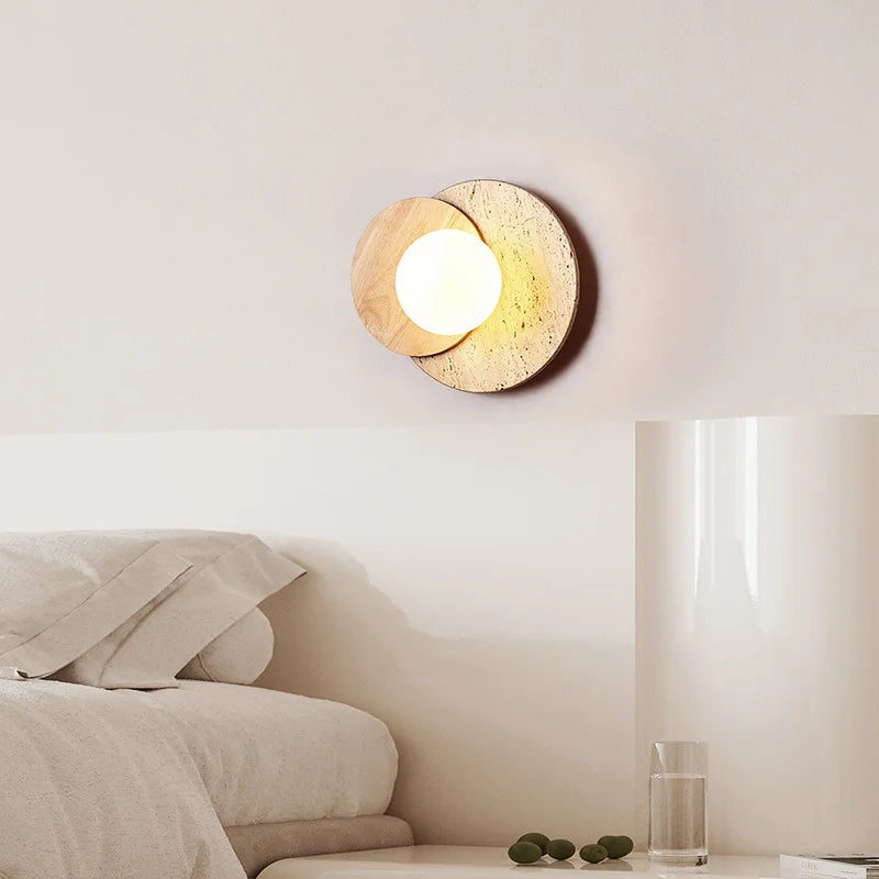 Luminária de Parede Wabi-Sabi em Pedra | Design Moderno de Textura Natural