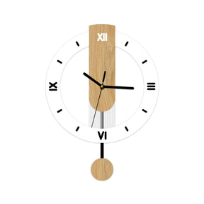 Minimalist Pendulum Wall Clock | Modern Acrylic & Wood Design