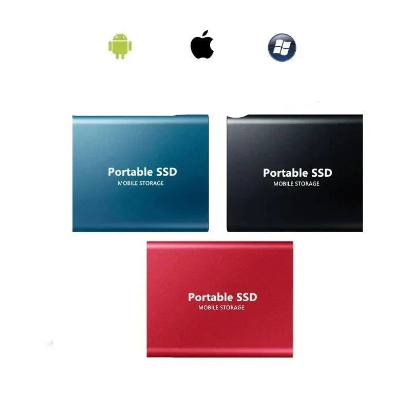 SSD Externo Portátil – Transferência USB-C de Alta Velocidade e Compacto