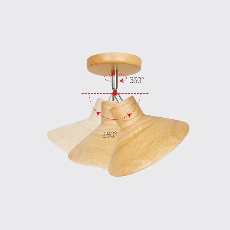 Luminária de Teto NordicWood | Design em Cone de Madeira Natural