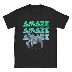 Camiseta com Estampa Divertida de Espaço Projeto Rocky Camiseta Casual