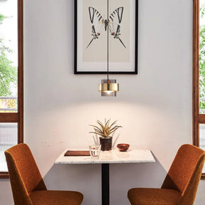 Luminária Pendente de Vidro Nórdica | Design Cilíndrico em Latão Moderno