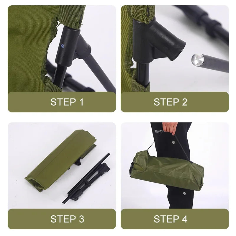 Cadeira de Camping Dobrável Ultraleve – Assento Acolchoado e Conforto Portátil para Atividades ao Ar Livre
