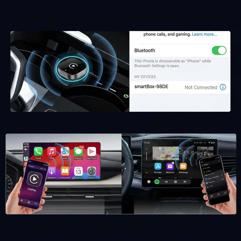 Adaptador CarPlay Sem Fio para Android Auto Dongle USB Plug and Play