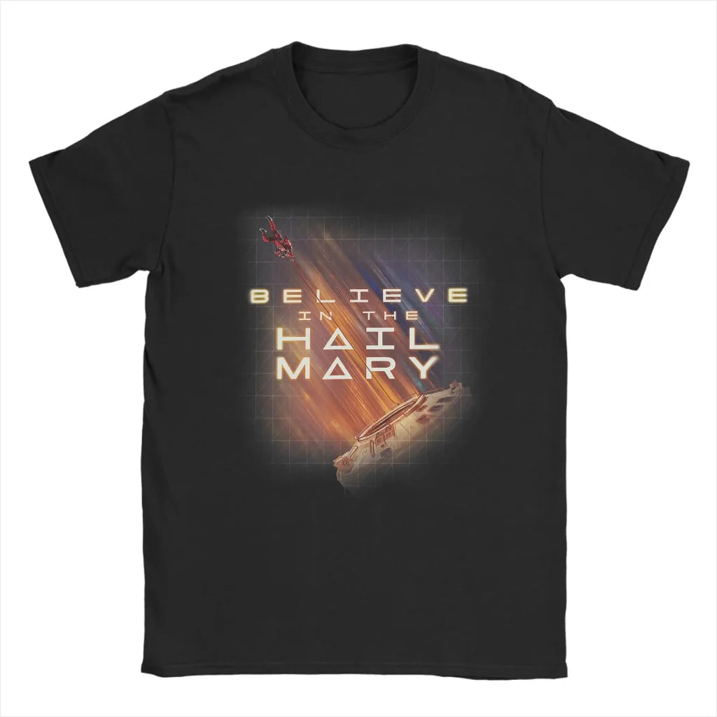 Camiseta com Estampa Divertida de Espaço Projeto Rocky Camiseta Casual