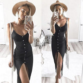 Vestido tomara que caia com botões
